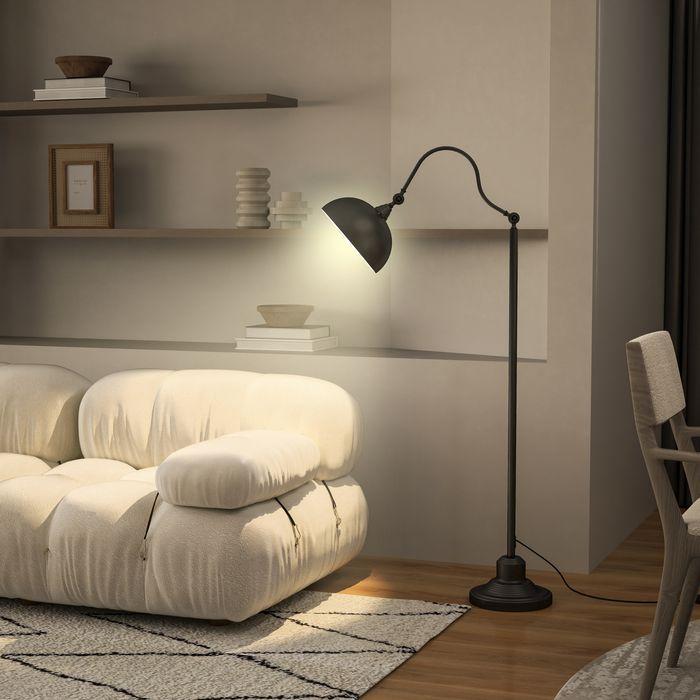Produktbild Swisshandel24 Stehlampe im Vintage-Design, verstellbare Stehleuchte für Wohnzimmer, Schwarz (E27)
