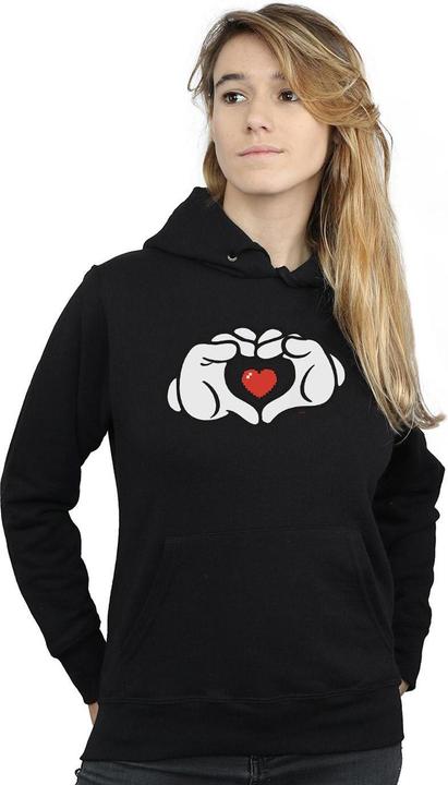 Actual product image Disney Womens/Ladies Mickey Mouse Heart Hands Hoodie (XXL)