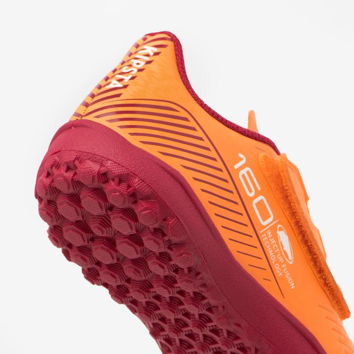 Image du produit Kipsta Chaussures de football à crampons pour enfants avec fermeture velcro - 160 Easy Turf orange (33)