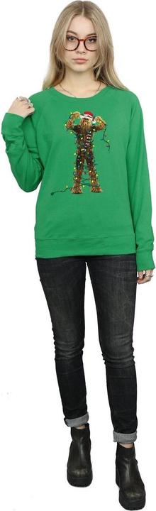 Actual product image Star Wars Womens/Ladies Chewbacca Christmas Lights Sweatshirt (S)