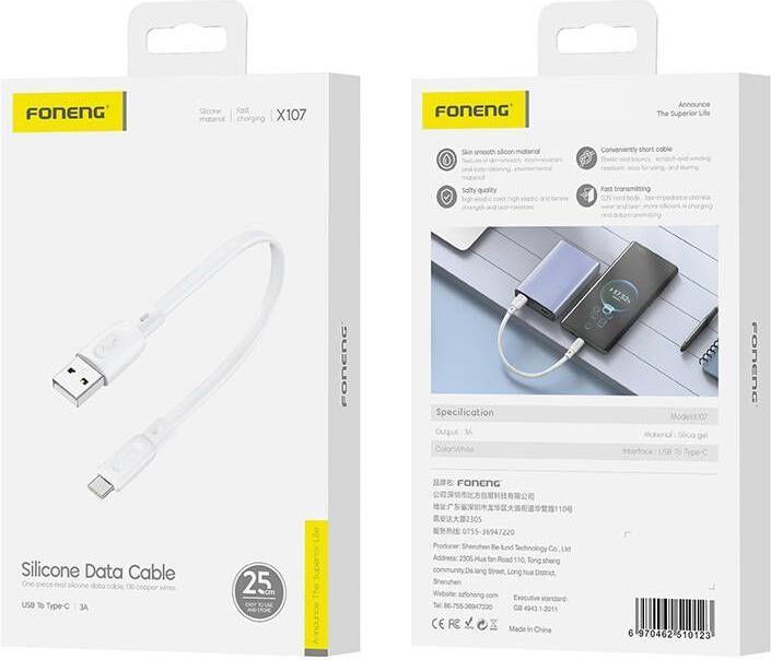 Actual product image Foneng USB-A — Lightning (0.25 m, USB 3.0)