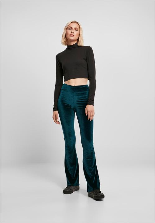 Actual product image Urban Classics Ladies High Waist Velvet Boot Cut Leggings (M)