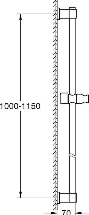 Immagine prodotto Grohe Asta doccia Vitalio Universal QuickFix, colla o trapano, lunghezza 1150 mm, cromo