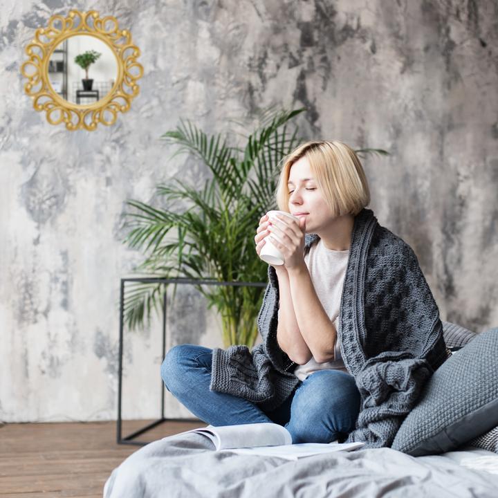 Actual product image Relaxdays Round Decorative Wall Mirror (50 x 3 x 50 cm)