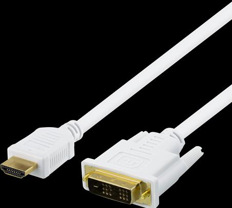 Actual product image Deltaco HDMI to DVI cable 7m Full HD white (7 m, HDMI)