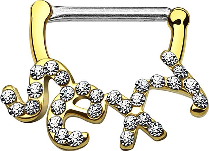 Immagine prodotto Star Piercing Barbell Clicker 14k vergoldet Sexy (Acciaio chirurgico 316L, Ottone)
