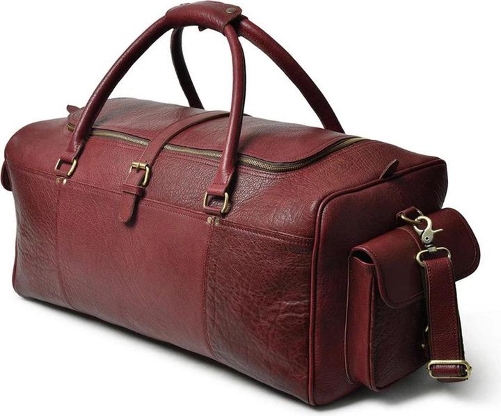 Immagine prodotto Only-Bags.Store Borsa Duffel da uomo in pelle di bufalo rosso ciliegia, grande borsa da viaggio, borsa da viaggio