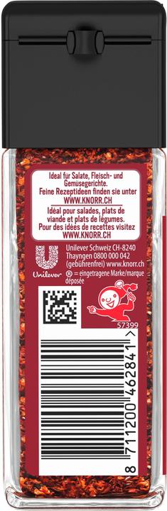Image du produit Knorr 100% naturel Flocons chili, épice à saupoudrer avec chili & paprika, assaisonner sans sel ni sucre (34 g)