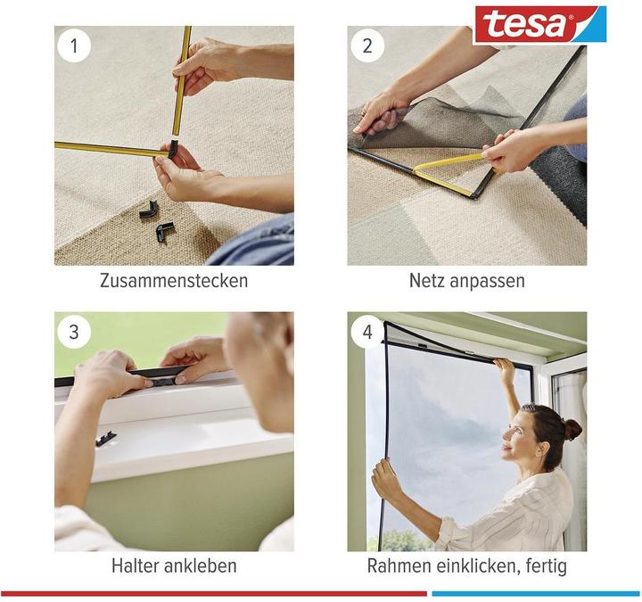 Actual product image tesa Clip-on insect screen clip-on frame for windows (100 x 120 cm)