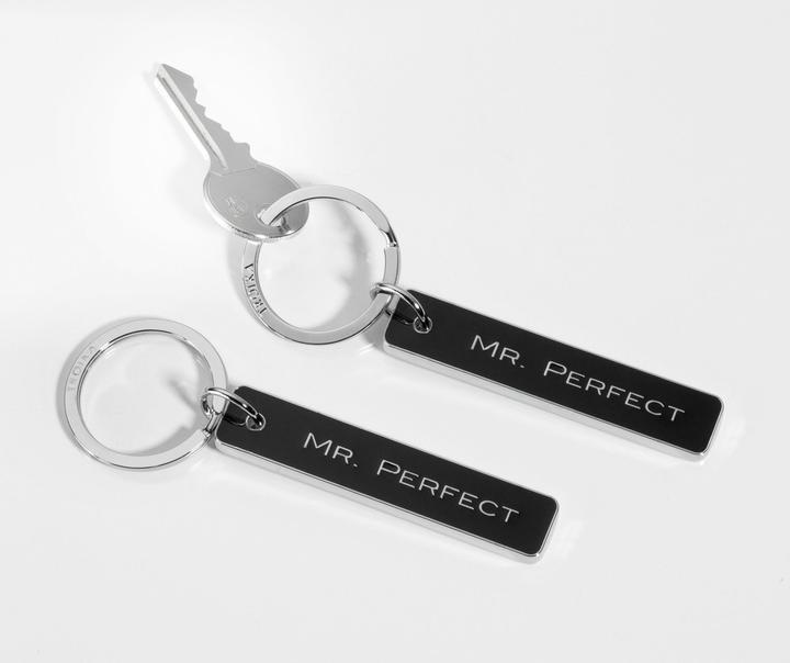 Image du produit Troika MR PERFECT Porte-clés avec inscription "Mr. Perfect", gris brillant/noir