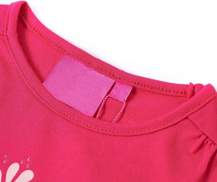 Immagine prodotto VidaXL Camicia a maniche lunghe per bambini rosa brillante 104,Materiale: 95% cotone (104)