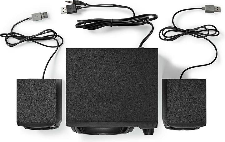 Produktbild Nedis Gaming-Lautsprecher | Lautsprecherkanäle: 2.1 | Stromversorgung über USB | 3.5 mm Stecker | 33