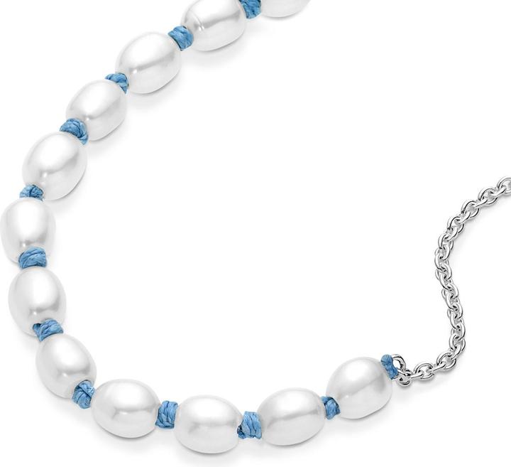 Produktbild Pandora Freshwater Cultured Pearl Blue Cord Armband (20 cm, Sterling Silber 925)