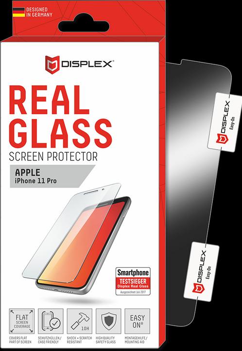 Actual product image Displex Real Glass, 2D Panzerglas (1 Piece, Apple iPhone X, Apple iPhone 11 Pro)