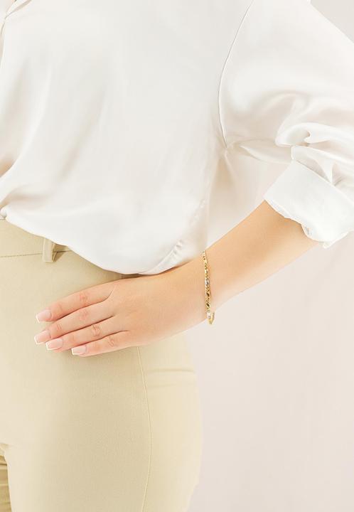 Produktbild Muau 8er-Kette (21 cm, 750, Weissgold, 18K Gelbgold)