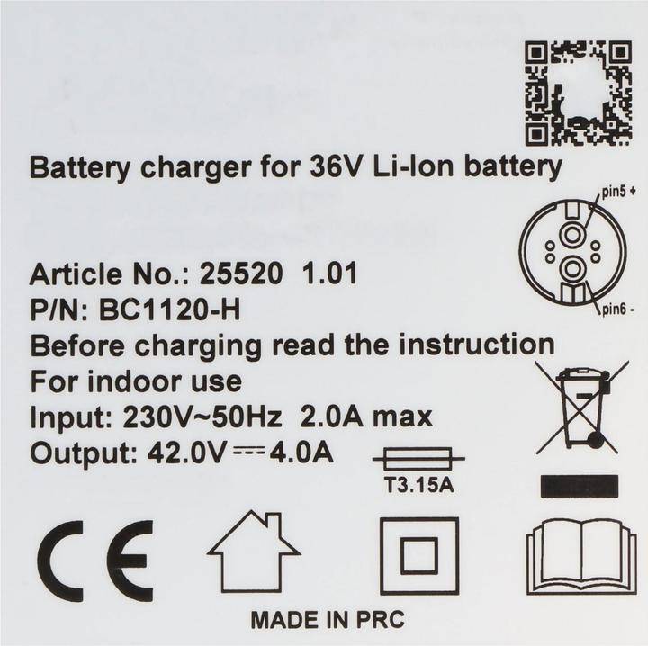 Image du produit Derby Cycle Chargeur de batterie 36V E-Bike Steckecker Rosenberger (Batterie pour vélo électrique)