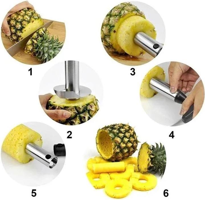 Actual product image ASMI Stainless steel pineapple corer, pineapple slicer black