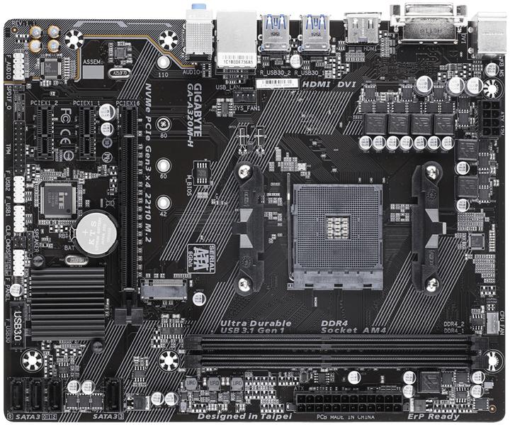 Actual product image Gigabyte GA-A320M-H (AM4, AMD A320, mATX)