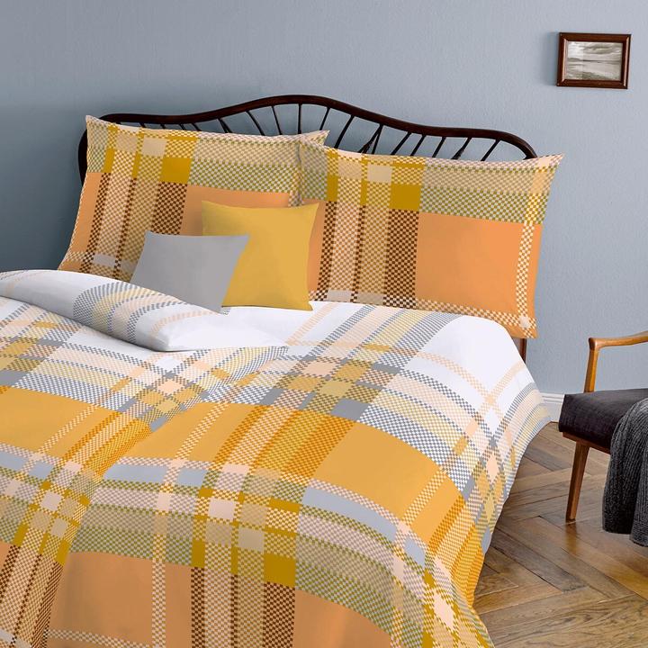 Actual product image Fleuresse Mako-Satin Bettwäsche Milano 114292 orange (Bedding set, 135x200 cm + 80x80 cm)