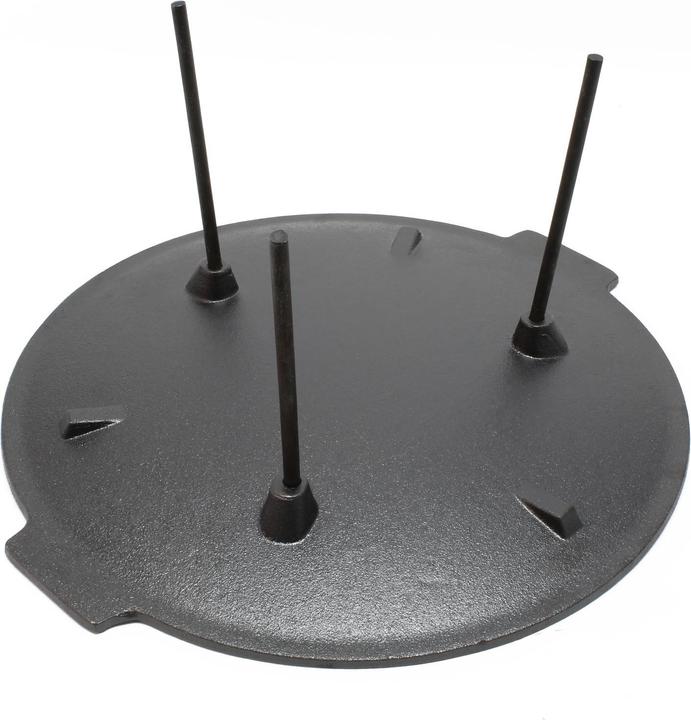 Image du produit Wiltec Dutch Oven Plaque Gril BBQ Fonte Ronde Ø44cm Hauteur 44cm Support 3 Pieds Effet Antiadhésif P