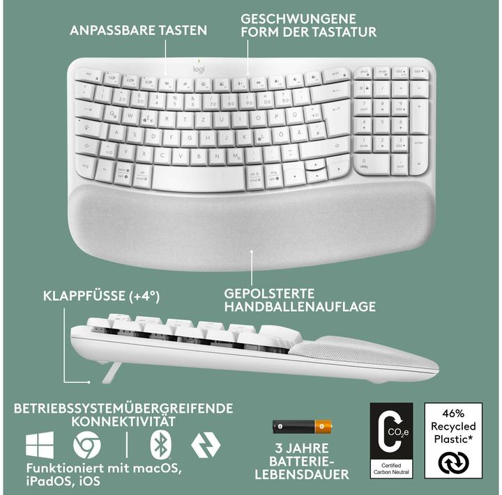 Image du produit Logitech Wave Keys (CH, Sans fil)