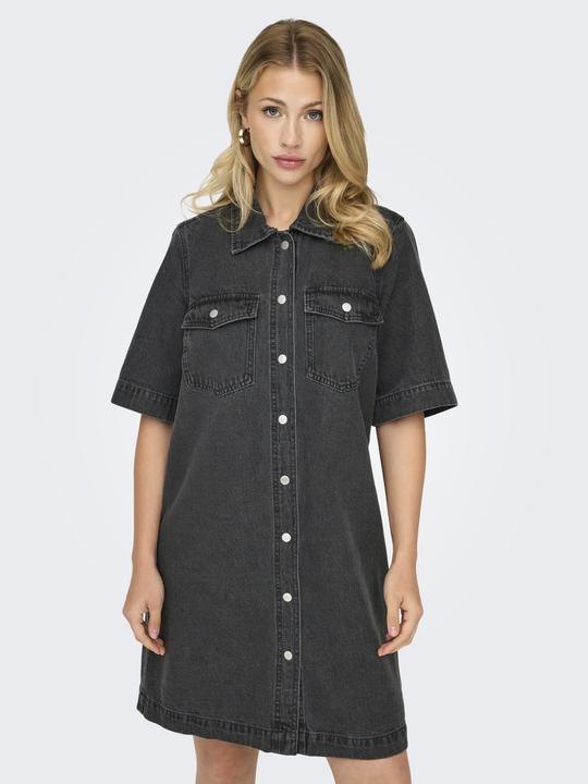 Produktbild Only Normal geschnitten Hemdkragen Kurzes Kleid Jeanskleid (S)