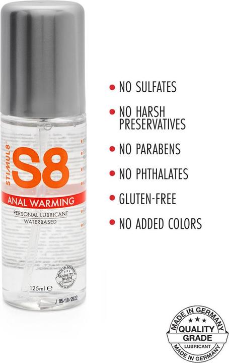 Immagine prodotto Stimul8 S8 WB lubrificante anale riscaldante 125ml (125 ml)