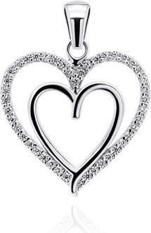 Actual product image Brilio Silver - Charming silver heart pendant with zircons PT13W