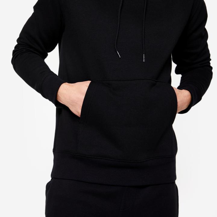 Actual product image Domyos Hoodie men's warm cotton fabric - black (S)