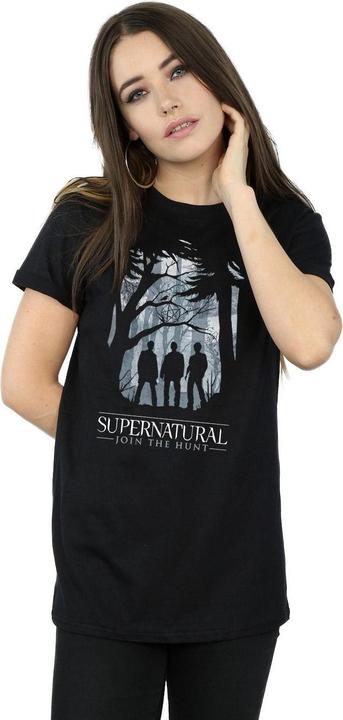 Actual product image Supernatural Womens/Ladies Group Outline Cotton Boyfriend T-Shirt (L)