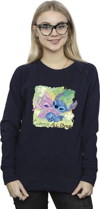 Actual product image Disney Womens/Ladies Lilo And Stitch St Patrick's Day Clover Sweatshirt (L)