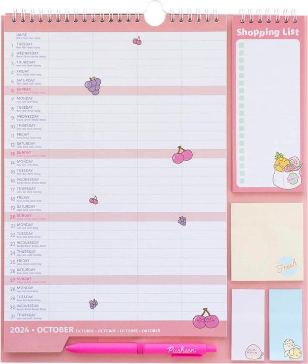 Produktbild Pusheen – Wandkalender/Planer 2024/2025 (30 x 34 cm, Italienisch, Französisch, Englisch, Spanisch)