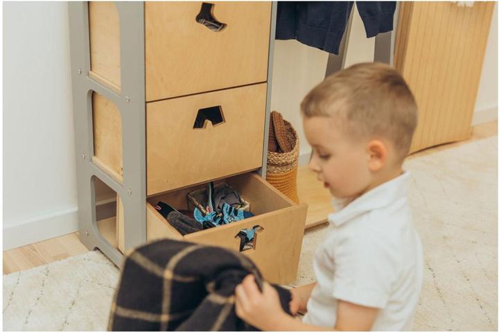 Actual product image Duck Woodworks Children's wardrobe drawers with dress form handles