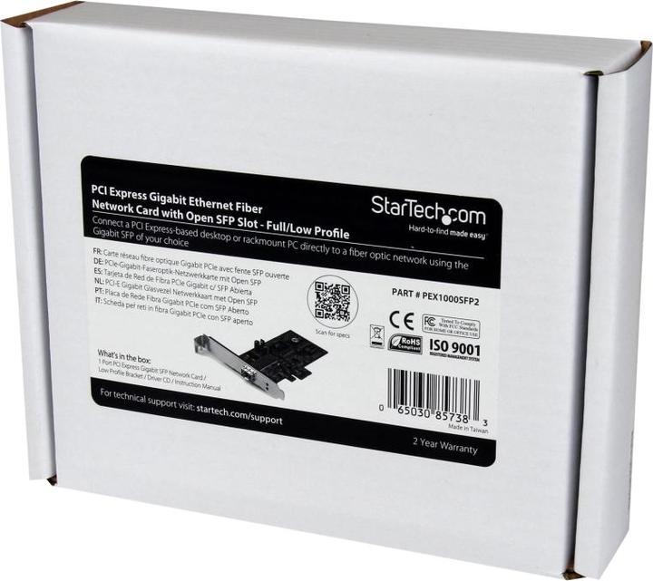 Actual product image StarTech PCI Express Ethernet Gigabit Fiber Network Card with Open SFP - PCIe Fiber SFP NIC - Gigabit... (PCI-E x1)