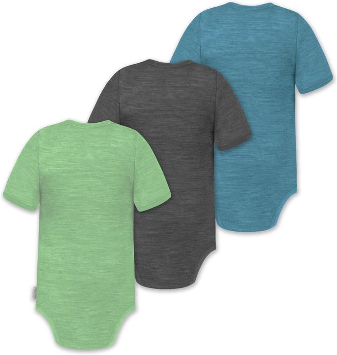 Actual product image Normani Set of 3 baby merino short-sleeved body "Tihoi" - 9319 (74)