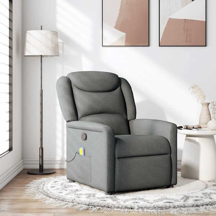 Produktbild VidaXL Massagesessel Dunkelgrau Stoff Massage TV-Sessel