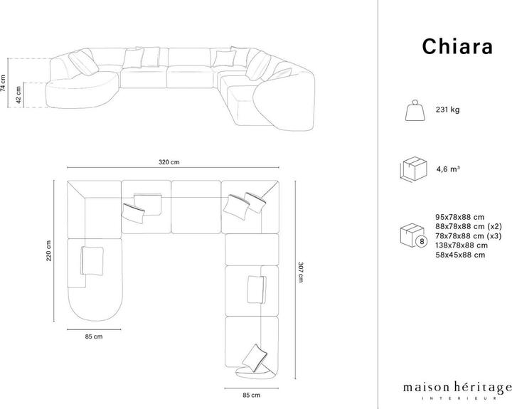 Actual product image Maison Heritage Chiara (Sofa landscape)