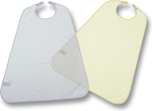 Actual product image Suprima Tablier bavoir en PVC lavable avec fermeture velcro blanc (Eating)