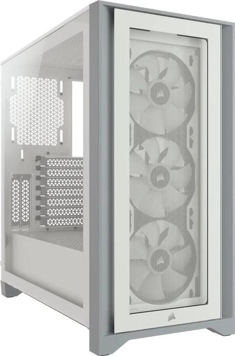 Produktbild Corsair iCUE 4000X RGB Mid-Tower White-Gehäuse aus gehärtetem Glas (mATX, Mini-ITX, ATX, E-ATX)