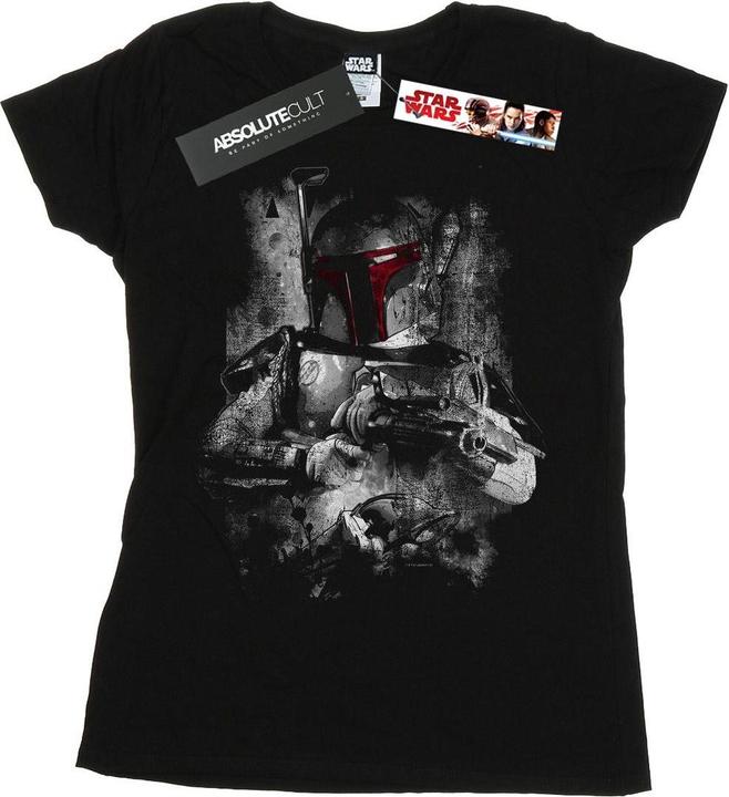 Actual product image Star Wars Womens/Ladies Boba Fett Distressed Cotton T-Shirt (XL)