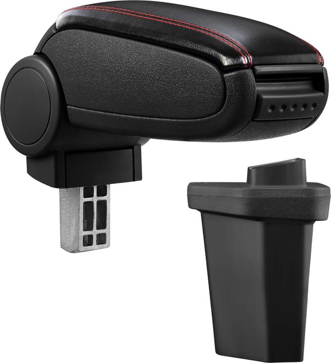 Actual product image Pro-Tec Centre armrest Hyundai i20 II with storage compartment imitation leather black with red stitching