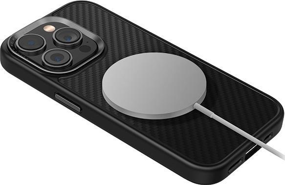 Actual product image Uniq case Keva iPhone 15 Pro Max 6.7" Magclick Charging czarny/carbon black (Apple iPhone 15 Pro Max)
