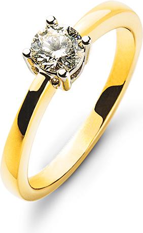 Immagine prodotto Natsumi Schmuck Anello con diamante in oro giallo 18K/750 0,33 ct H si (53, Oro 750/18 K)