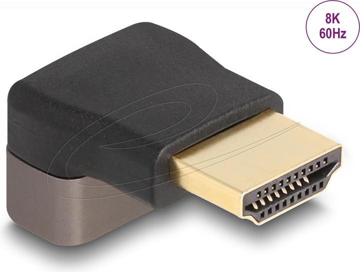 Image du produit Delock Adaptateur HDMI mâle/femelle 90° haut coudé 8K 60 Hz gris métal (HDMI, 3.01 cm)