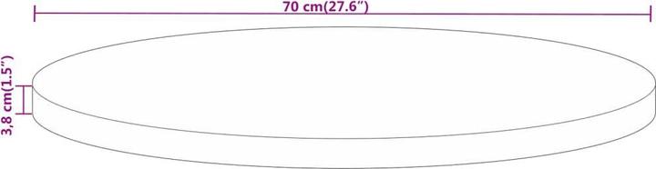 Produktbild VidaXL Tischplatte Holzplatte Massivholzplatte Ø 70x3,8cm Rund Massivholz Mango