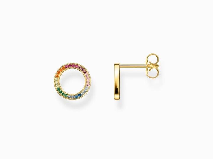Produktbild Thomas Sabo Ohrstecker Together Rund mit Bunten Steinen Vergoldet (925er Silber)