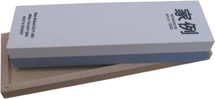 Image du produit Festartikel Müller Pierre à aiguiser L200xl60xH30mm 1000 / 3000 dans une boîte en bois