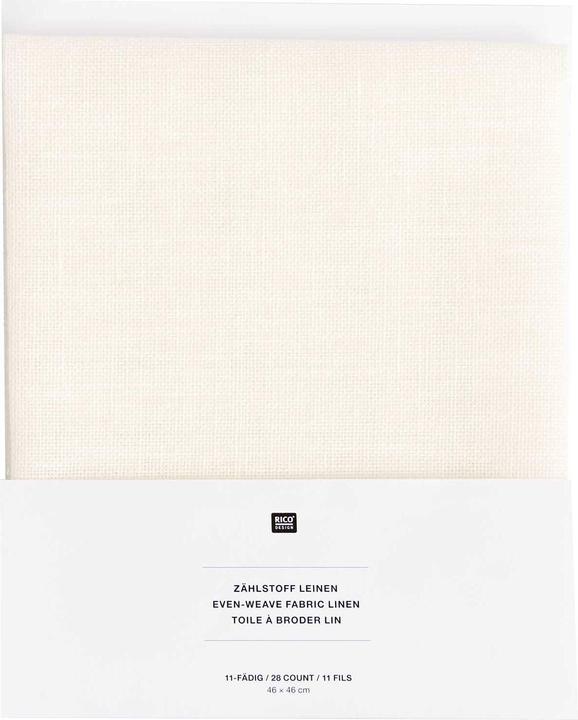 Actual product image Rico Design Count fabric linen, white, 11-thread, 46 x 46 cm (46 x 46 cm)
