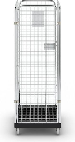 Image du produit eurokraft basic Roll-conteneur à panneaux grillagés, 4 côtés, noir / galvanisé. (500 kg)
