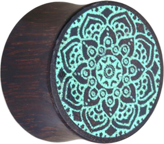 Immagine prodotto Star Piercing Spina svasata mandala turchese in legno di tamarindo (senza ottone, Organico)